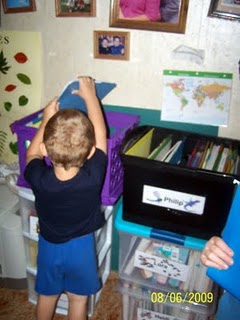 Noah+turning+in Large Family Workbox System for Homeschool