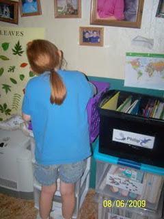 Lora+turning+in Large Family Workbox System for Homeschool