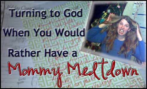 Turning to God When You Would Rather Have a Mommy Meltdown