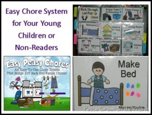 Easy Peasy Chores, a chore system for non readers and the young children in your family. 