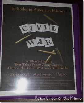 Ten Week Civil War Study from Winter Promise.  Very well laid out, easy to follow guided instructions.  Lots of notebooking, hands on and family reading. 