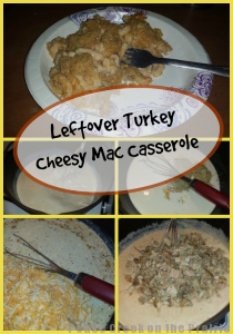 Leftover Turkey Cheesy Mac Casserole  Use up those Thanksgiving and Christmas Turkey Leftovers in this comfort food casserole!!