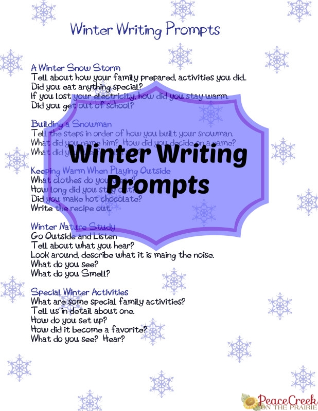 Free Winter Writing Prompts Printable